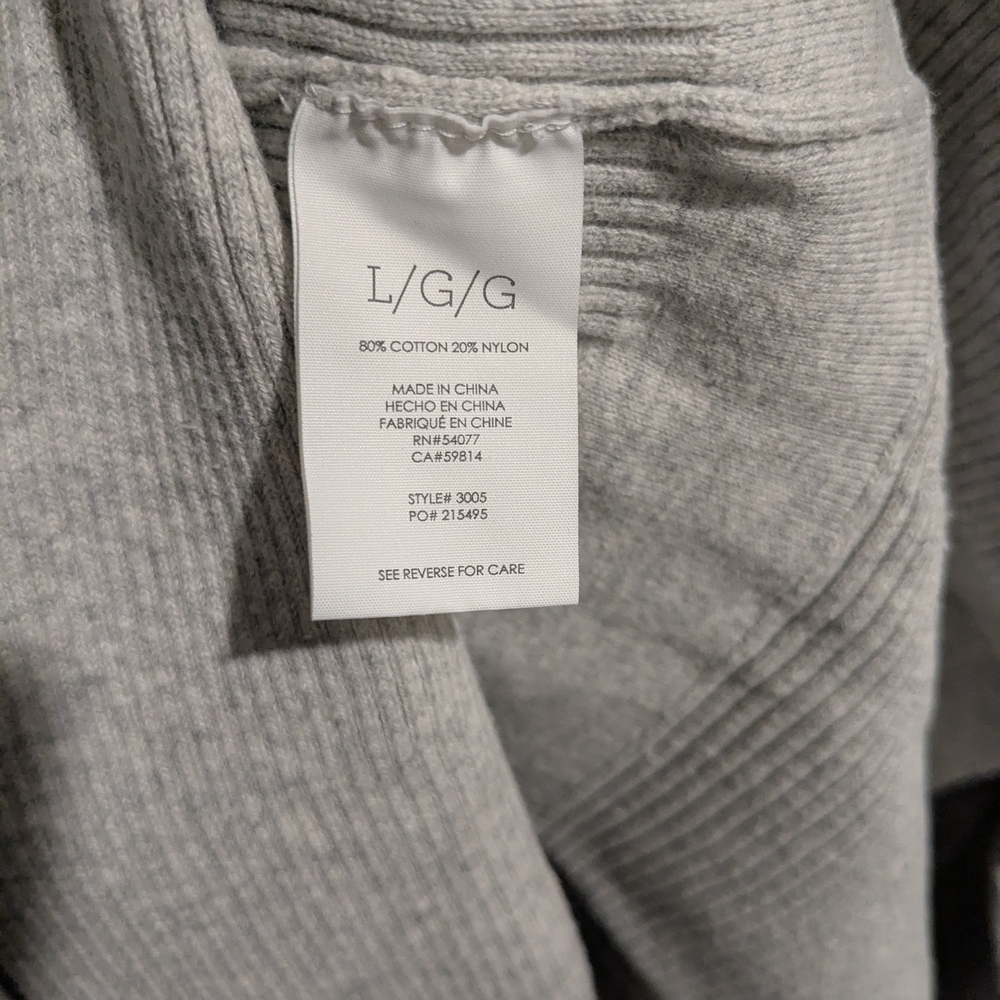 CAbi Willow Cardigan Light Gray Double Zip-Up Sweater - Picture 3 of 3
